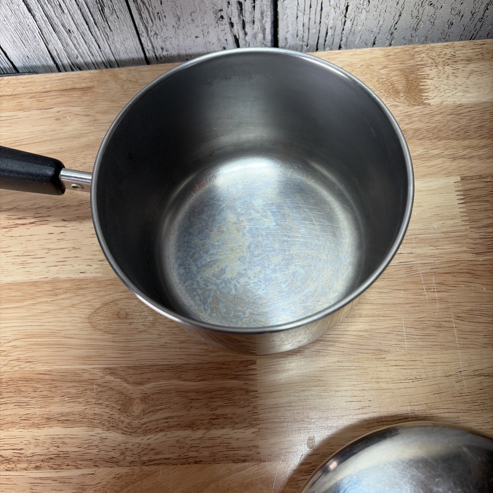 Vintage Revere Ware 1801 Copper Clad Bottom 2 Qt Sauce Pan with Lid Rome NY - Picture 4 of 7